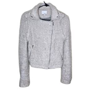 Greylin Fuzzy Moto Jacket Size XS Anthropologie Elevenses Northland Moto Zip Up